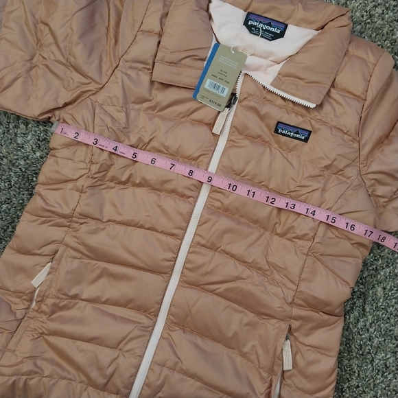 Girls Anthos Pink Down Sweater - Picture 10 of 14